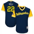 Brewers #22 Christian Yelich Yeli Navy 2018 Players Weekend Authentic Team Jersey