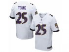Mens Nike Baltimore Ravens #25 Tavon Young Elite White NFL Jersey