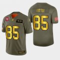 Nike 49ers# 85 George Kittle 2019 Olive Gold Salute To Service 100th Season Limited Jersey