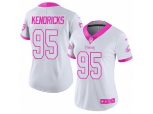 Women Nike Philadelphia Eagles #95 Mychal Kendricks Limited White-Pink Rush Fashion NFL Jersey