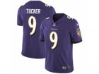 Mens Nike Baltimore Ravens #9 Justin Tucker Vapor Untouchable Limited Purple Team Color NFL Jersey