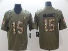 Nike Chiefs #15 Patrick Mahomes Olive Camo Salute To Service Limited Jersey