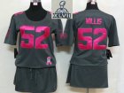 2013 Super Bowl XLVII Women NEW NFL San Francisco 49ers 52 Willis Elite breast Cancer Awareness Dark grey Jerseys