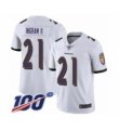 Men's Baltimore Ravens #21 Mark Ingram II White Vapor Untouchable Limited Player 100th Season Football Jersey