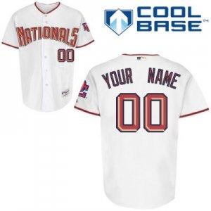 Customized Washington Nationals Jersey White Home Cool Base Baseball