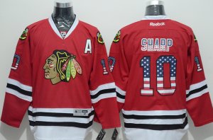 NHL Chicago Blackhawks #10 Patrick Sharp Red Jerseys(USA Flag Fashion)