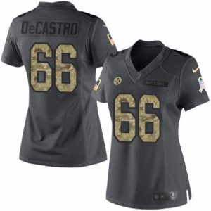 Women\'s Nike Pittsburgh Steelers #66 David DeCastro Limited Black 2016 Salute to Service NFL Jersey