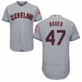 Men's Majestic Cleveland Indians #47 Trevor Bauer Grey Flexbase Authentic Collection MLB Jersey