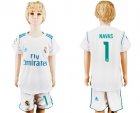 2017-18 Real Madrid 1 NAVAS Home Youth Soccer Jersey