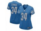 Women Nike Detroit Lions #34 Zach Zenner Game Light Blue Team Color NFL Jersey