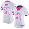 Womens Nike New York Jets #50 Darron Lee White PinkStitched NFL Limited Rush Fashion Jersey