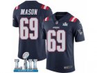 Men Nike New England Patriots #69 Shaq Mason Limited Navy Blue Rush Vapor Untouchable Super Bowl LII NFL Jersey