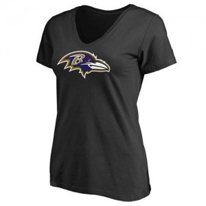 Womens Baltimore Ravens Pro Line Primary Team Logo Slim Fit T-Shirt Black