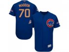 Chicago Cubs #70 Joe Maddon Blue Flexbase Authentic 2017 Gold Program Stitched MLB Jersey