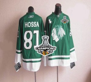 nhl jerseys chicago blackhawks #81 hossa green[2013 Stanley cup champions]
