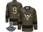 Mens Reebok Pittsburgh Penguins #9 Pascal Dupuis Premier Green Salute to Service 2017 Stanley Cup Champions NHL Jersey