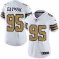 Women's Nike New Orleans Saints #95 Tyeler Davison Limited White Rush NFL Jersey