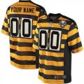 Mens Nike Pittsburgh Steelers Customized Elite Yellow Black Alternate 80TH Anniversary Throwback NFL Jersey