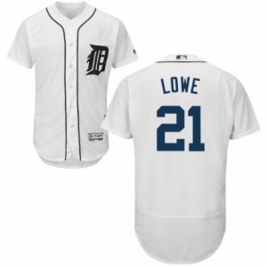 Men\'s Majestic Detroit Tigers #21 Mark Lowe White Flexbase Authentic Collection MLB Jersey