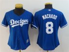 Dodgers #8 Manny Machado Royal Women Cool Base Jersey