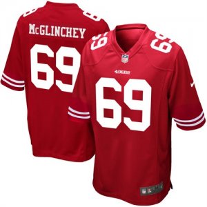 Nike 49ers #69 Mike McGlinchey Red 2018 NFL Draft Pick Elite Jersey