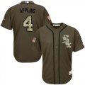 Men Chicago White Sox #4 Luke Appling Green Salute to Service Stitched Baseball Jersey