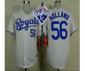 2015 World series champions Mlb Kansas City Royals #56 Greg Holland white jerseys