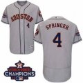 Astros #4 George Springer Grey Flexbase Authentic Collection 2017 World Series Champions Stitched MLB Jersey