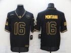Nike 49ers #16 Joe Montana Black Gold 2020 Salute To Service Limited Jersey