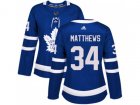 Women Adidas Toronto Maple Leafs #34 Auston Matthews Blue Home Authentic Stitched NHL Jersey