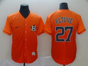 Astros #27 Jose Altuve Orange Drift Fashion Jersey