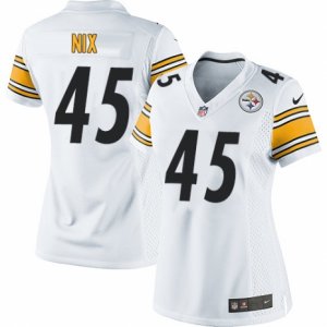 Women\'s Nike Pittsburgh Steelers #45 Roosevelt Nix Limited White NFL Jersey