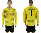 2017-18 Dortmund 1 WEIDENFELLER Home Long Sleeve Soccer Jersey