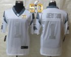 Nike Carolina Panthers #1 Cam Newton White Super Bowl 50 Men's Stitched NFL Limited Platinum Jersey