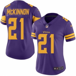 Women\'s Nike Minnesota Vikings #21 Jerick McKinnon Limited Purple Rush NFL Jersey