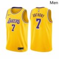 Men Los Angeles Lakers #7 Carmelo Anthony Icon Edition Gold 2021