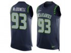 Mens Nike Seattle Seahawks #93 Malik McDowell Limited Steel Blue Player Name & Number Tank Top NFL Jersey