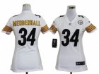 Nike Women Pittsburgh Steelers #34 Rashard Mendenhall White Jerseys