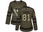 Women Adidas Pittsburgh Penguins #81 Phil Kessel Green Salute to Service Stitched NHL Jersey