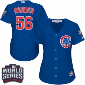 Women\'s Majestic Chicago Cubs #56 Hector Rondon Authentic Royal Blue Alternate 2016 World Series Bound Cool Base MLB Jersey