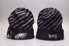 Eagles Fresh Logo Black Stripe Cuffed Knit Hat YP
