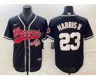 Men's Atlanta Braves #23 Michael Harris II Black Cool Base Stitched Baseball Jersey