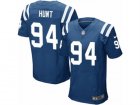 Mens Nike Indianapolis Colts #94 Margus Hunt Elite Royal Blue Team Color NFL Jersey
