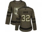 Women Adidas Los Angeles Kings #32 Jonathan Quick Green Salute to Service Stitched NHL Jersey