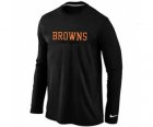 Nike Cleveland Browns Authentic font Long Sleeve T-Shirt Black