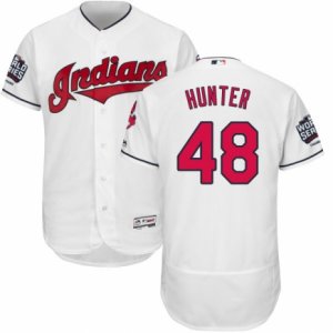 Mens Majestic Cleveland Indians #48 Tommy Hunter White 2016 World Series Bound Flexbase Authentic Collection MLB Jersey