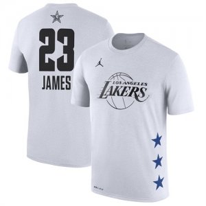 Lakers #23 Lebron James White 2019 NBA All-Star Game Men\'s T-Shirt