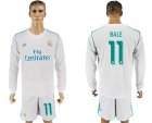 2017-18 Real Madrid 11 BALE Home Long Sleeve Soccer Jersey