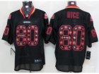 Nike NFL San Francisco 49ers #80 Rice Black Jerseys[Lights Out Elite]