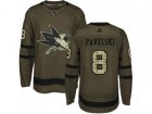 Youth Adidas San Jose Sharks #8 Joe Pavelski Green Salute to Service Stitched NHL Jersey